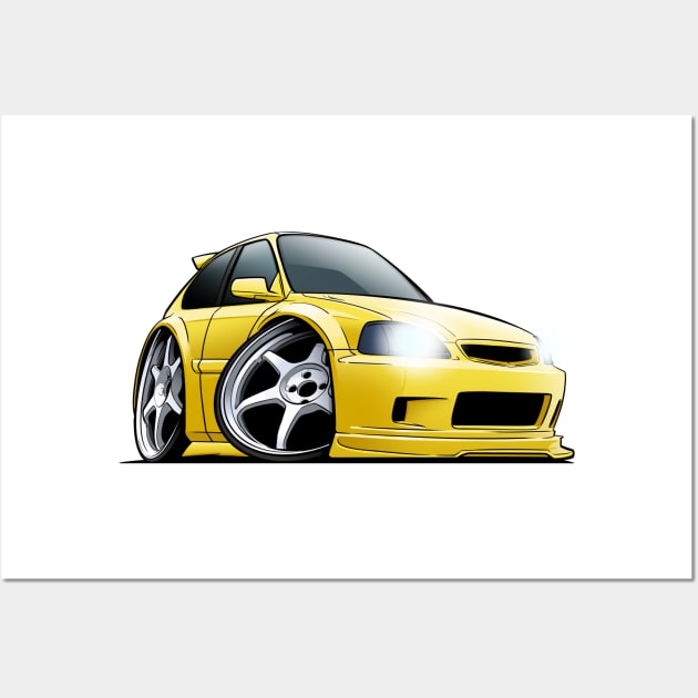 Honda Civic EK Wall Art by killustrator